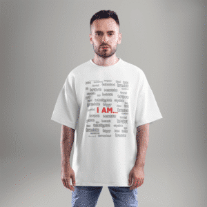 I AM... White 100% Cotton Oversized T-Shirt | Express Yourself