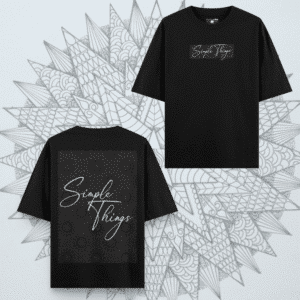 "Simple Things" Oversized Cotton T-Shirt – Black & Marron| Unisex Streetwear