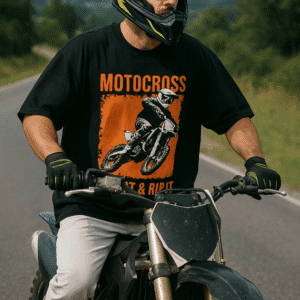 Motocross Oversized Black T-Shirt – Grip It & Rip It Graphic Tee