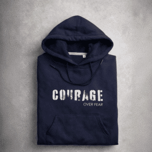 COURAGE Over Fear Hoodie (Navy Blue)