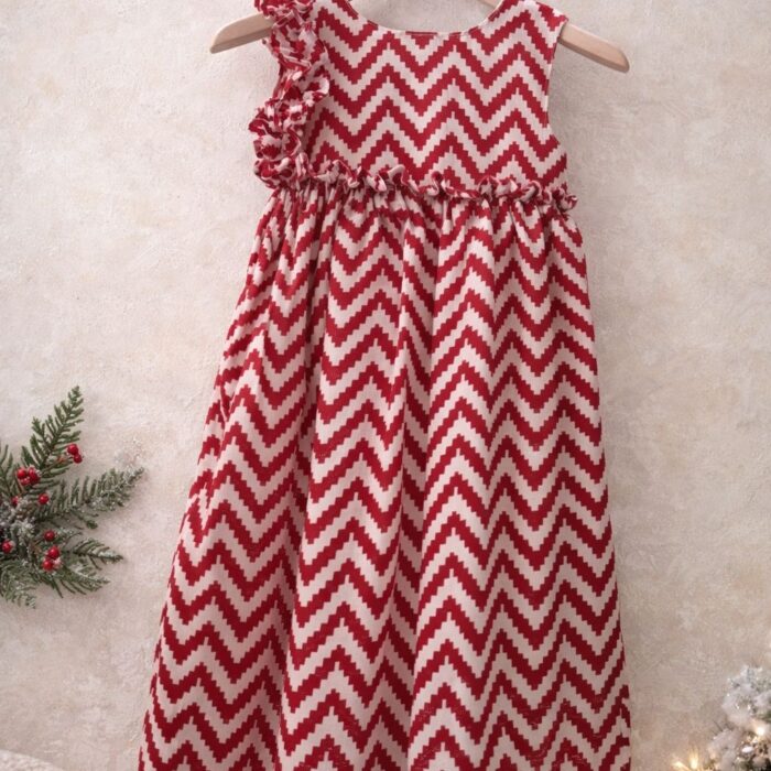 Little Ruby Chevron Cotton Gown with Soft Lining image2