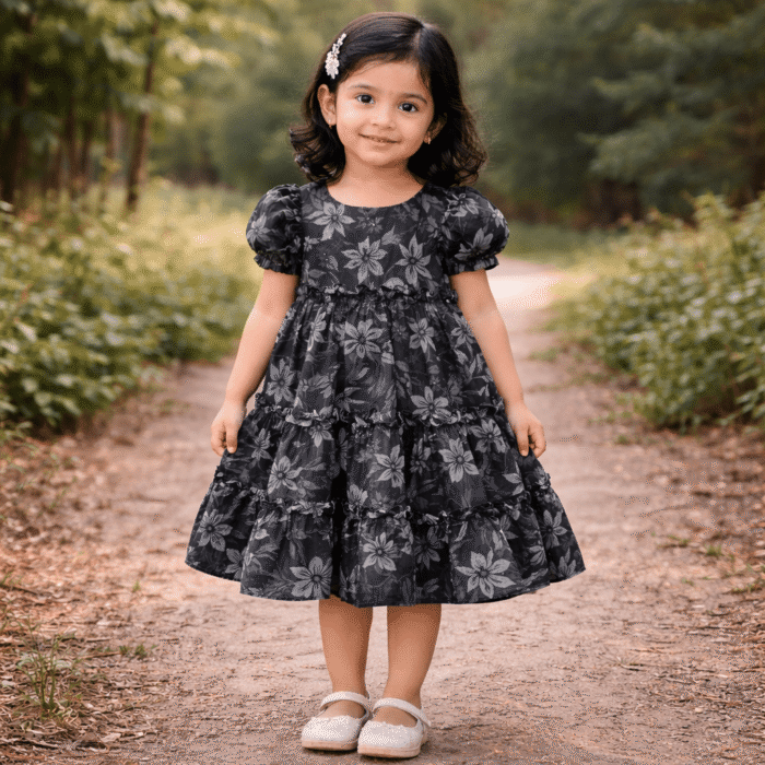 Bloom Midnight Floral Cotton Frock